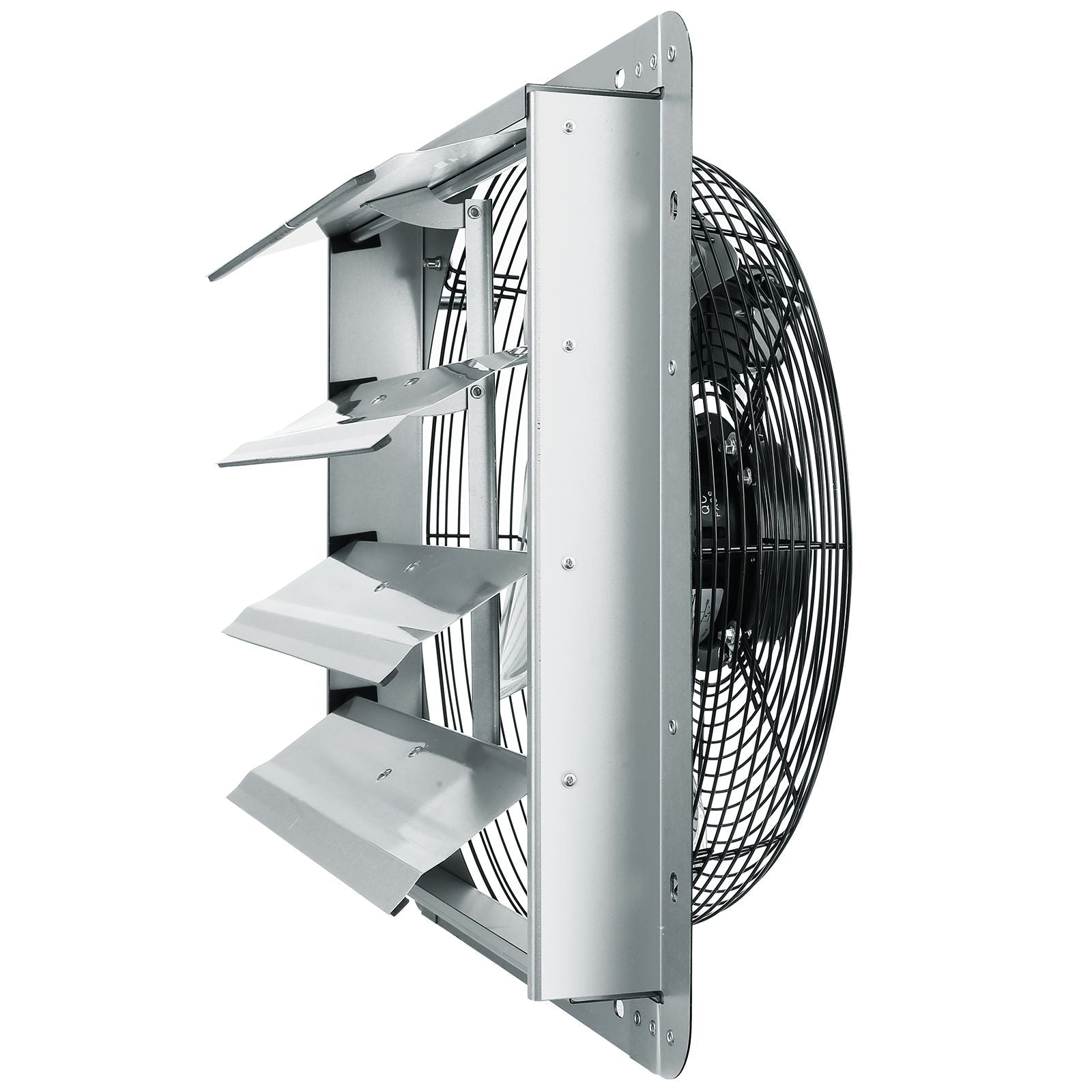 GarageSupply 16” Industrial Shutter Exhaust Fan | 2000 CFM High - Velocity Wall Mount - GarageSupply