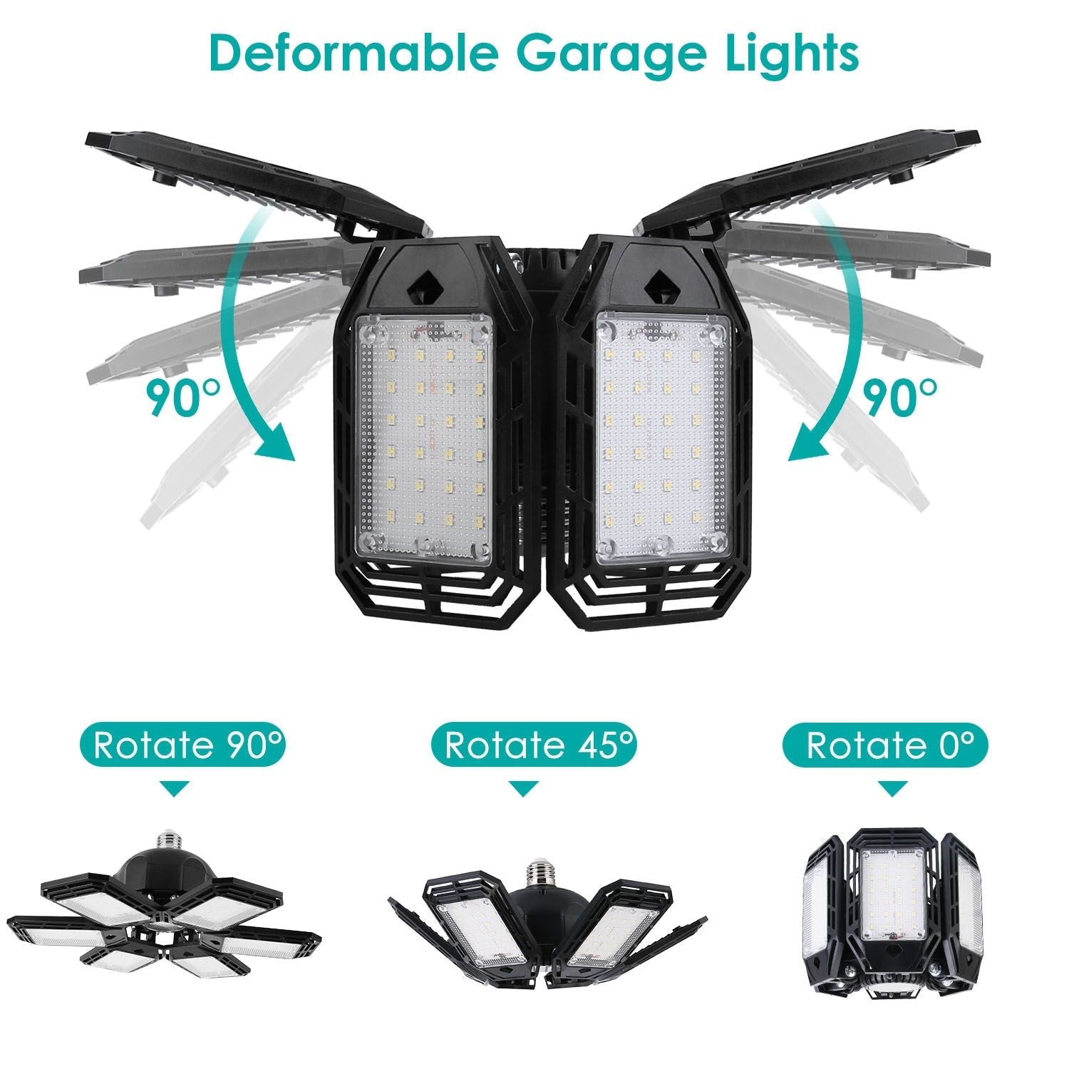 GarageSupply 160W Deformable LED Shop Lights | 12,000lm High - Output 2 - Pack - GarageSupply