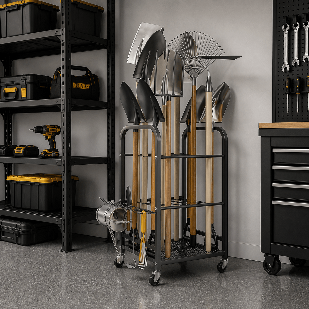 GarageSupply 16"x18"x30" Wheeled Yard Tool Organizer Cart - GarageSupply
