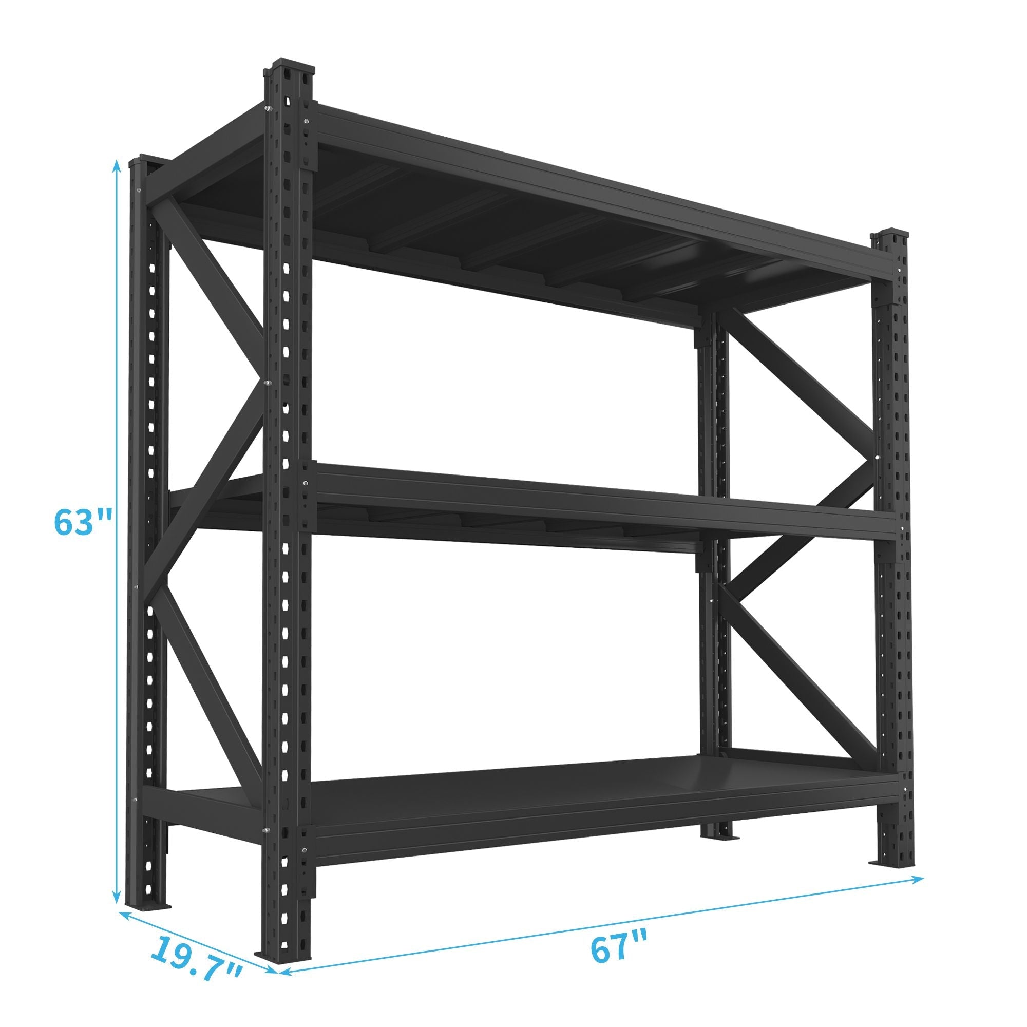 GarageSupply 3 - Tier Wide Steel Storage Rack - GarageSupply