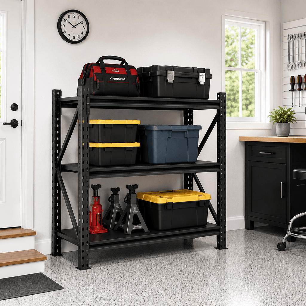 GarageSupply 3 - Tier Wide Steel Storage Rack - GarageSupply