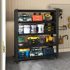 GarageSupply 5 - Tier Rolling Shelving Unit with Pegboard - GarageSupply