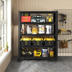 GarageSupply 5 - Tier Rolling Shelving Unit with Pegboard - GarageSupply