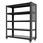 GarageSupply 5 - Tier Rolling Shelving Unit with Pegboard - GarageSupply
