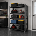 GarageSupply 5 - Tier Rolling Shelving Unit with Pegboard - GarageSupply
