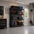GarageSupply 5 - Tier Steel Shelving Unit with Pegboard - GarageSupply