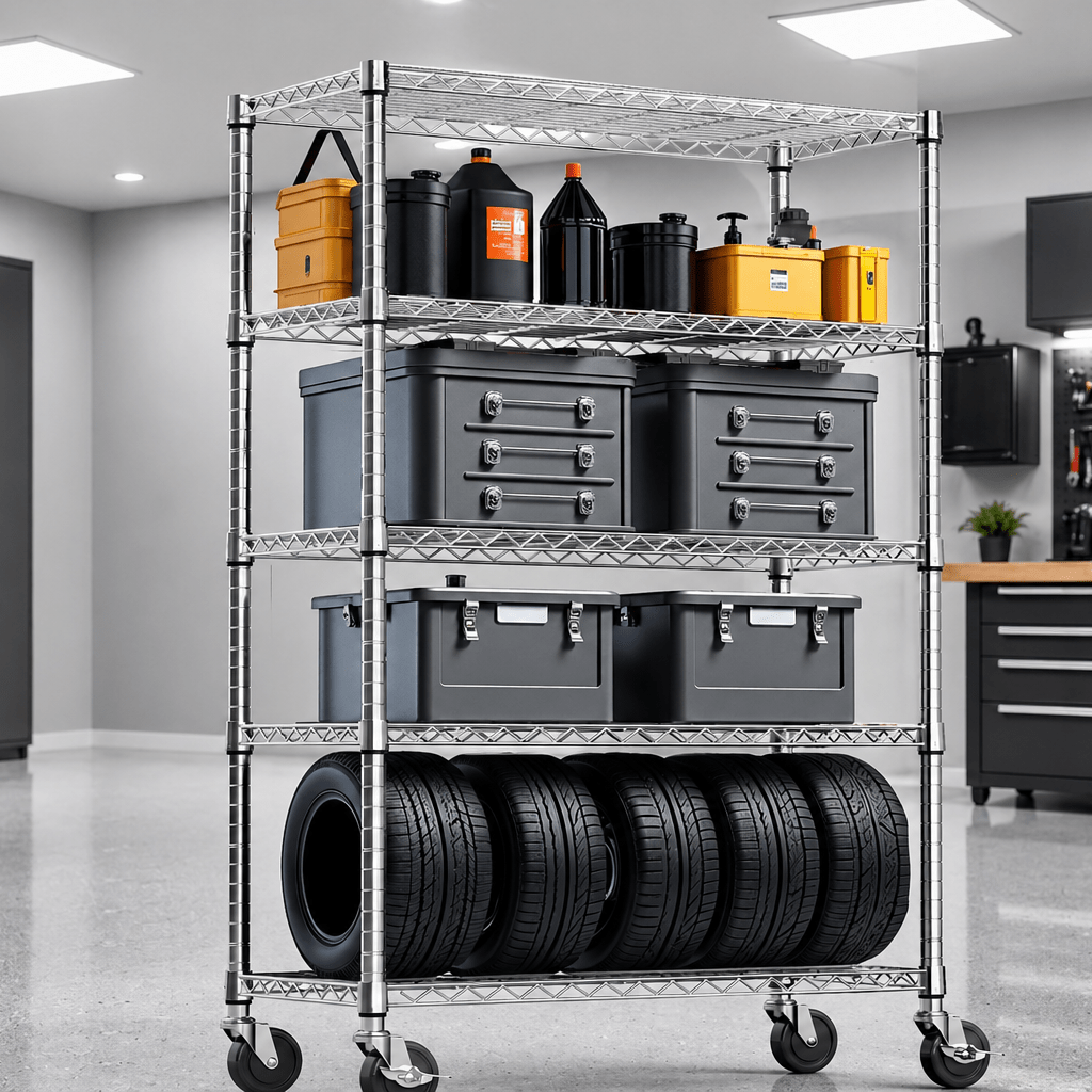 GarageSupply 5 - Tier Wire Shelving Unit | Organize Any Room Fast - GarageSupply