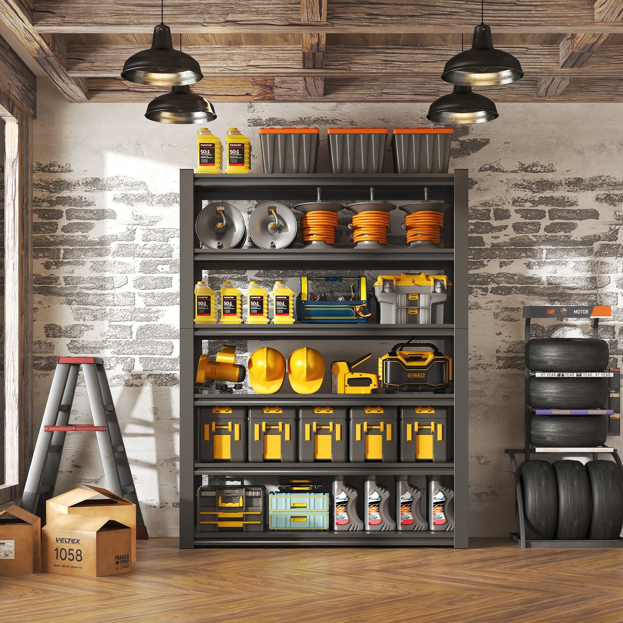 GarageSupply 6 - Tier Steel Shelving Unit - GarageSupply