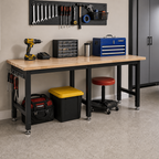 GarageSupply 8 - Foot Adjustable Workbench with Power Outlet - GarageSupply