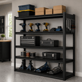 GarageSupply Extra Wide 5 - Tier Steel Shelving Unit w Pegboard - GarageSupply