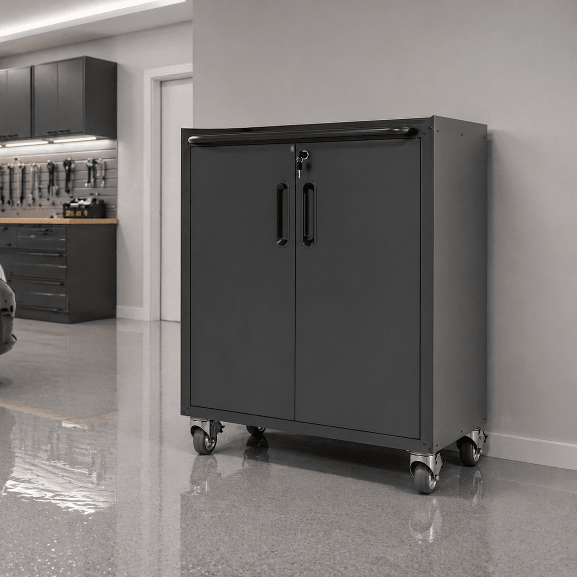 GarageSupply Rolling Metal Storage Cabinet | Lock Up Your Garage - GarageSupply