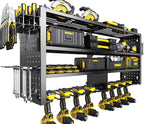 Large Power Tool Organizer Wall Mount, 4 Layer Garage Storage Cordless Tool Organizer with 8 Drills Holder, Heavy Duty Premium Metal Load 400 lbs, Ideal Garage Organization Gifts for Men - GarageSupply